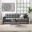 Pemberly Row Modern Velvet Fabric Convertible Sleeper Sofa in Gray