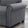 Pemberly Row Reversible Fabric Sleeper Sofa with Storage Chaise in Dark Gray