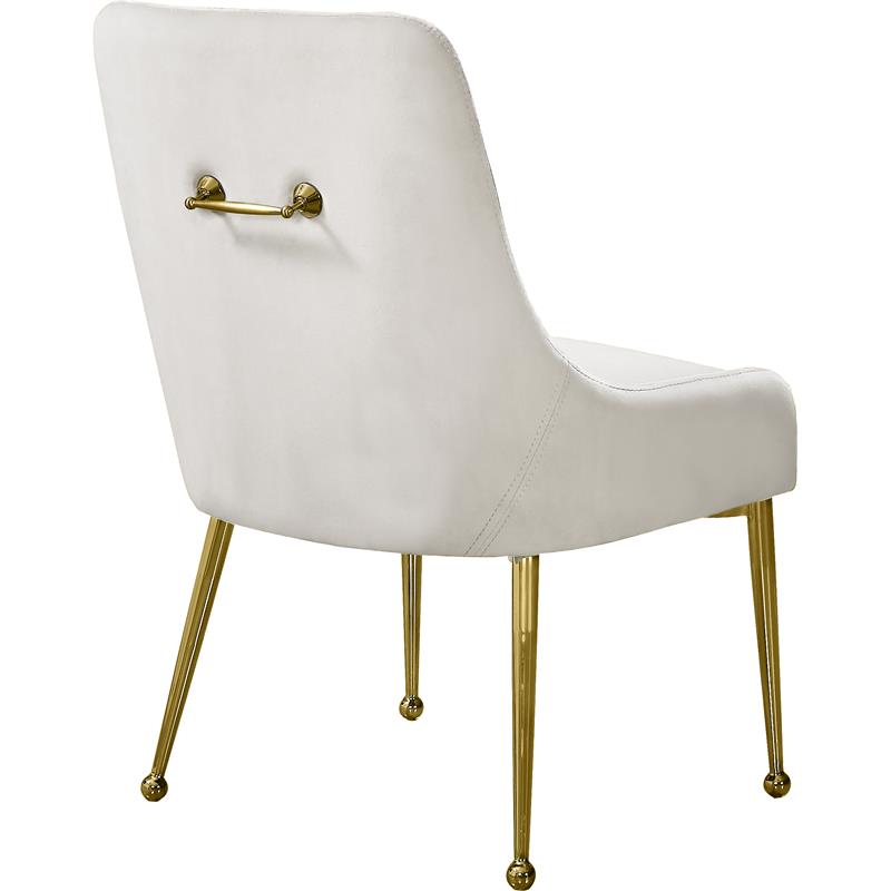 Pemberly Row Modern Cream Velvet Dining Chair Finish (Set of 2)