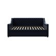 Pemberly Row Modern Twin Daybed and Trundle in Blue Velvet
