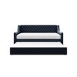 Pemberly Row Modern Twin Daybed and Trundle in Blue Velvet