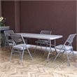 Pemberly Row Modern Ultra Comfort Folding Chair in Gray (4-pack)