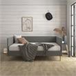 Pemberly Row Mid Century Upholstered Daybed Full Size in Grey Linen