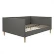 Pemberly Row Mid Century Upholstered Daybed Full Size in Grey Linen