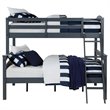 Pemberly Row Living Traditional Wood Twin Over Full Bunk Bed in Gray