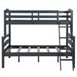 Pemberly Row Living Traditional Wood Twin Over Full Bunk Bed in Gray