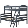 Pemberly Row Living Traditional Wood Twin Over Full Bunk Bed in Gray