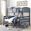 Pemberly Row Living Traditional Wood Twin Over Full Bunk Bed in Gray