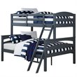 Pemberly Row Living Traditional Wood Twin Over Full Bunk Bed in Gray