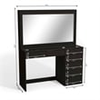 Pemberly Row 7-Drawer Modern Wood Built-In Lights Makeup Desk in Black