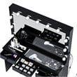 Pemberly Row 7-Drawer Modern Wood Built-In Lights Makeup Desk in Black