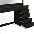 Pemberly Row 7-Drawer Modern Wood Built-In Lights Makeup Desk in Black