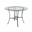 Pemberly Row Transitional Glass Top Metal 5 Piece Dinette in Black