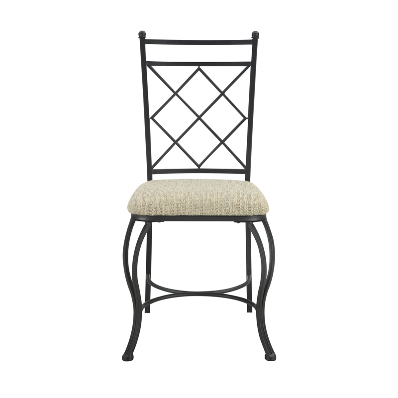 Pemberly Row Transitional Glass Top Metal 5 Piece Dinette in Black