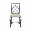 Pemberly Row Transitional Glass Top Metal 5 Piece Dinette in Black