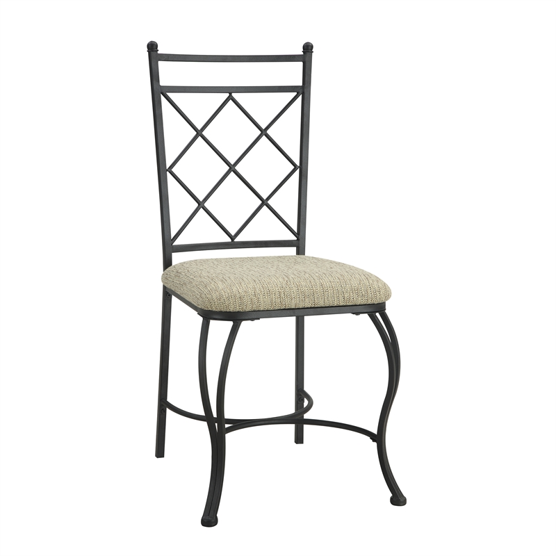 Pemberly Row Transitional Glass Top Metal 5 Piece Dinette in Black