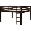 Pemberly Row Solid Wood Low Loft Bed Frame Full in Cappuccino