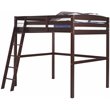 Pemberly Row Solid Wood High Loft Bed Frame Full in Cappuccino
