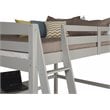 Pemberly Row Solid Pine Wood High Loft Bed Twin with Desk in Gray