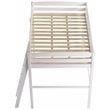 Pemberly Row Solid Pine Wood High Loft Bed Twin with Desk in White