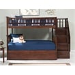 Pemberly Row Full over Full Solid Wood Bunk Bed with Trundle in Walnut