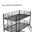 Pemberly Row Metal Triple Bunk Bed Bed for Kids Twin/Twin/Full in Black