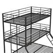 Pemberly Row Metal Triple Bunk Bed Bed for Kids Twin/Twin/Full in Black
