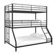 Pemberly Row Metal Triple Bunk Bed Bed for Kids Twin/Twin/Full in Black