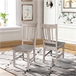 Pemberly Row Set of Two Solid Wood Splatback Chairs in Washed Gray Taupe