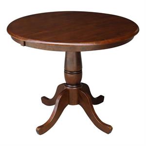 Pemberly Row 36&quot Round Top Pedestal Table With 12&quot Leaf - 28.9&quotH - Dining Height