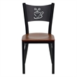 Pemberly Row Modern / Contemporary Black Back Metal Dining Chair in Cherry