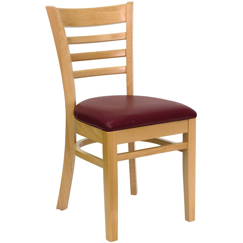 Pemberly Row Modern / Contemporary Series Dining Chair with Burgundy Seat