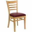 Pemberly Row Modern / Contemporary Series Dining Chair with Burgundy Seat