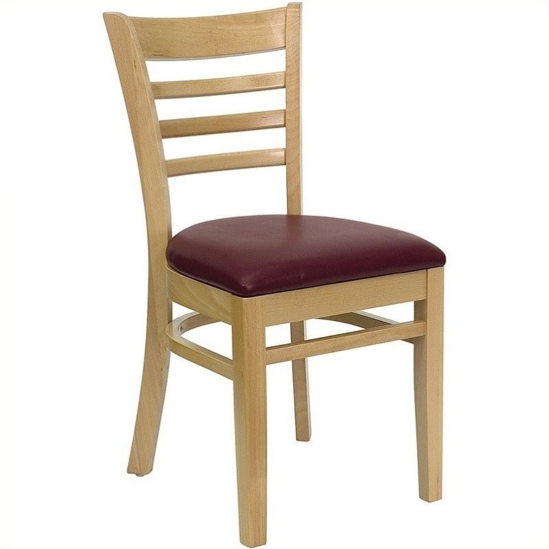 Pemberly Row Modern / Contemporary Series Dining Chair with Burgundy Seat