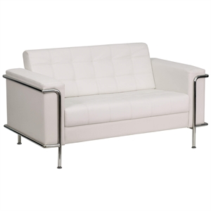 Pemberly Row Modern Hercules Lesley Series Love Seat in White