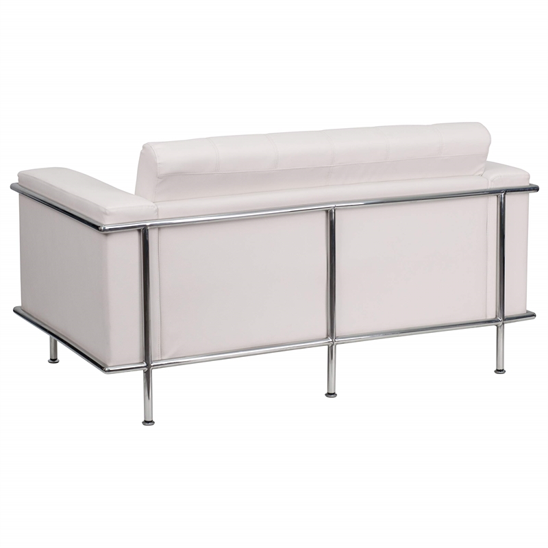 Pemberly Row Modern Hercules Lesley Series Love Seat in White