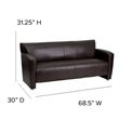 Pemberly Row Modern / Contemporary Majesty Leather Sofa in Brown