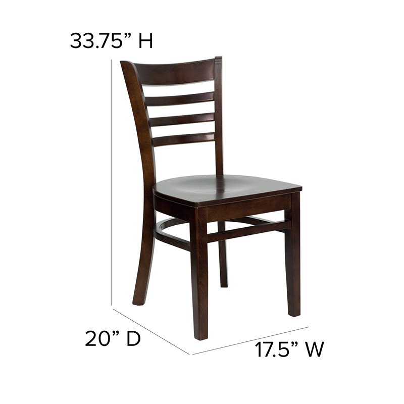Pemberly Row Modern Series Ladder Back Restaurant Dining Chair