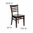 Pemberly Row Modern Series Ladder Back Restaurant Dining Chair