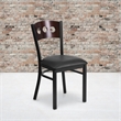 Pemberly Row Modern Upholstered Dining Chair in Walnut and Black