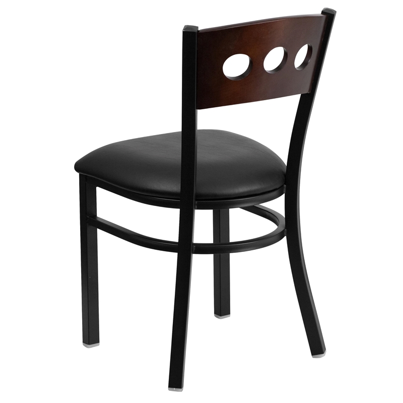 Pemberly Row Modern Upholstered Dining Chair in Walnut and Black