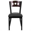 Pemberly Row Modern Upholstered Dining Chair in Walnut and Black
