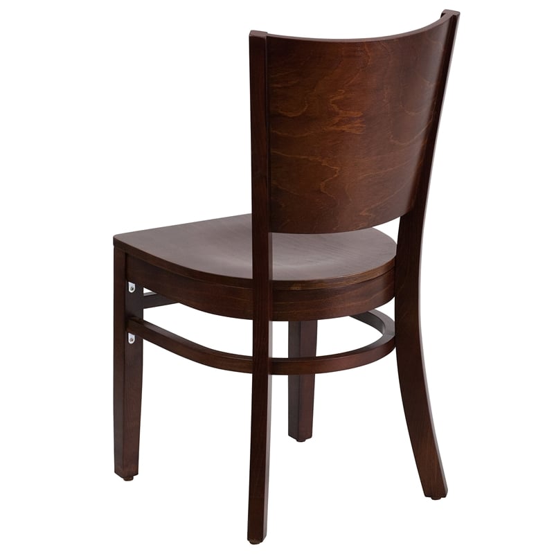 Pemberly Row Modern / Contemporary Restaurant Dining Chair in Walnut