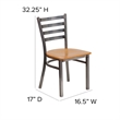 Pemberly Row Modern / Contemporary Ladder Back Restaurant Chair in Natural