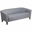 Pemberly Row Modern / Contemporary Leather Reception Sofa in Gray