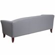 Pemberly Row Modern / Contemporary Leather Reception Sofa in Gray