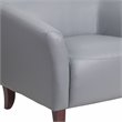 Pemberly Row Modern / Contemporary Leather Reception Sofa in Gray