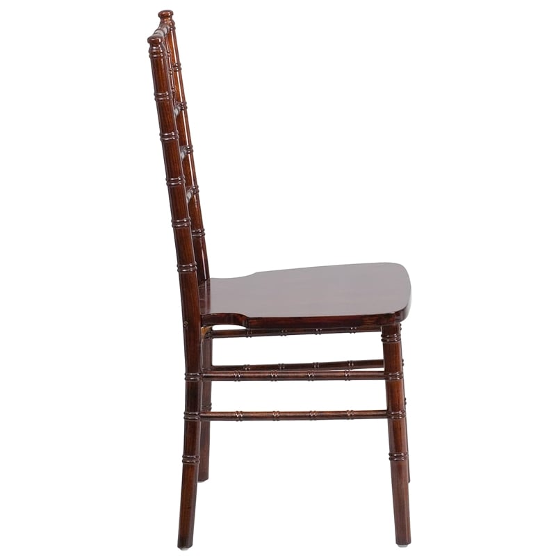 Pemberly Row Wood Chiavari Stacking Dining Side Chair in Fruitwood