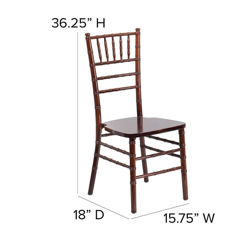 Pemberly Row Wood Chiavari Stacking Dining Side Chair in Fruitwood