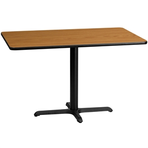 Pemberly Row 30&quot x 48&quot Restarant Dining Table in Black and Mahogany
